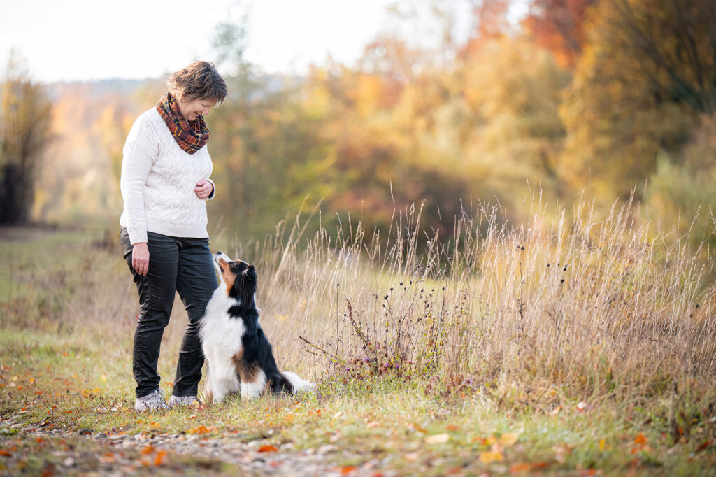 Frau mit Hund